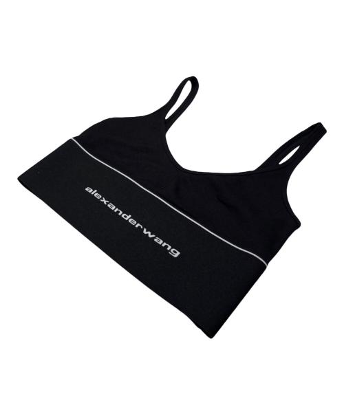 ALEXANDER WANG（アレキサンダー・ワン）ALEXANDER WANG (アレキサンダー・ワン) リブジャージーロゴエラスティックブラ ブラック サイズ:Ｓの古着・服飾アイテム