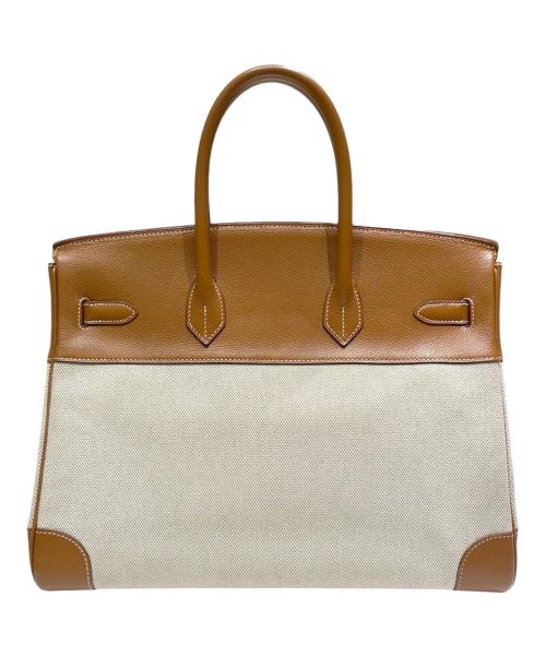HERMES（エルメス）HERMES (エルメス) バーキン35/クシュベル×トワルアッシュ/ゴールド/シルバー金具/□D刻印：2000年/ハンドバッグ ゴールド×ナチュラル×シルバー金具 サイズ:35の古着・服飾アイテム