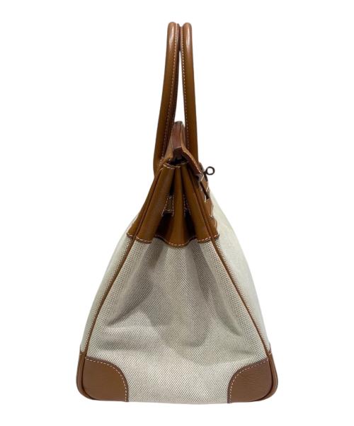 HERMES（エルメス）HERMES (エルメス) バーキン35/クシュベル×トワルアッシュ/ゴールド/シルバー金具/□D刻印：2000年/ハンドバッグ ゴールド×ナチュラル×シルバー金具 サイズ:35の古着・服飾アイテム