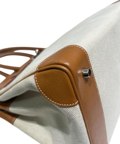 HERMES（エルメス）HERMES (エルメス) バーキン35/クシュベル×トワルアッシュ/ゴールド/シルバー金具/□D刻印：2000年/ハンドバッグ ゴールド×ナチュラル×シルバー金具 サイズ:35の古着・服飾アイテム