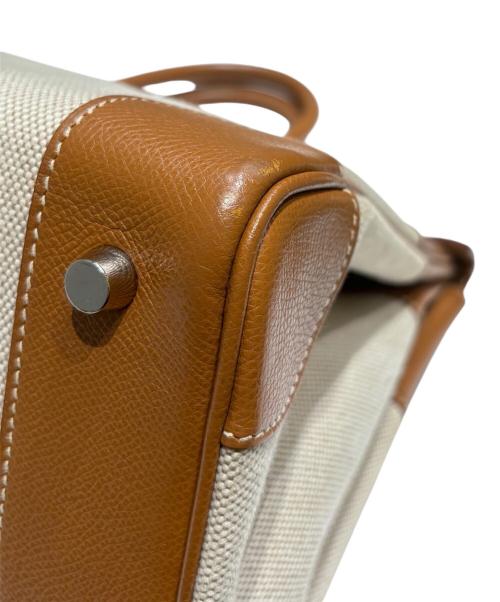 HERMES（エルメス）HERMES (エルメス) バーキン35/クシュベル×トワルアッシュ/ゴールド/シルバー金具/□D刻印：2000年/ハンドバッグ ゴールド×ナチュラル×シルバー金具 サイズ:35の古着・服飾アイテム