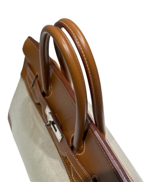 HERMES（エルメス）HERMES (エルメス) バーキン35/クシュベル×トワルアッシュ/ゴールド/シルバー金具/□D刻印：2000年/ハンドバッグ ゴールド×ナチュラル×シルバー金具 サイズ:35の古着・服飾アイテム