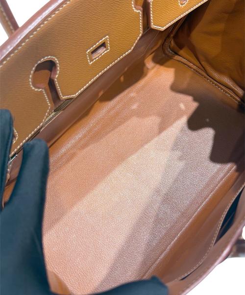 HERMES（エルメス）HERMES (エルメス) バーキン35/クシュベル×トワルアッシュ/ゴールド/シルバー金具/□D刻印：2000年/ハンドバッグ ゴールド×ナチュラル×シルバー金具 サイズ:35の古着・服飾アイテム