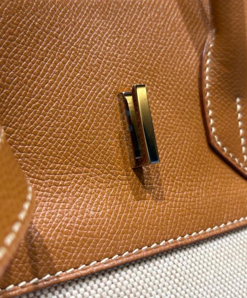 HERMES（エルメス）HERMES (エルメス) バーキン35/クシュベル×トワルアッシュ/ゴールド/シルバー金具/□D刻印：2000年/ハンドバッグ ゴールド×ナチュラル×シルバー金具 サイズ:35の古着・服飾アイテム