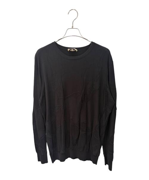 HERMES（エルメス）HERMES (エルメス) デザインニット ブラック サイズ:XXLの古着・服飾アイテム