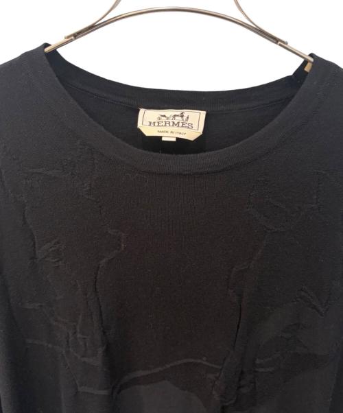 HERMES（エルメス）HERMES (エルメス) デザインニット ブラック サイズ:XXLの古着・服飾アイテム