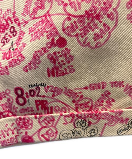 COMME des GARCONS SHIRT（コムデギャルソンシャツ）COMME des GARCONS SHIRT (コムデギャルソンシャツ) 00Sグラフィック総柄コットンパンツ アイボリー サイズ:Mの古着・服飾アイテム