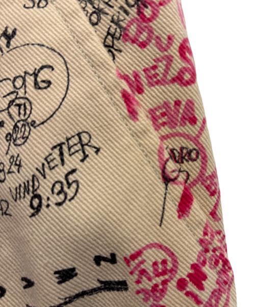 COMME des GARCONS SHIRT（コムデギャルソンシャツ）COMME des GARCONS SHIRT (コムデギャルソンシャツ) 00Sグラフィック総柄コットンパンツ アイボリー サイズ:Mの古着・服飾アイテム