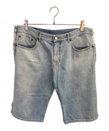 MM6 Maison Margiela（エムエムシックスメゾンマルジェラ）の古着「インサイドアウ ハーフデニムパンツ」｜インディゴ