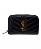 Saint Laurent Parisサンローランパリ）の古着「キルティングレザーコインケース/カサンドラロゴ」｜ブラック