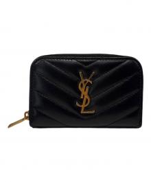 Saint Laurent Paris（サンローランパリ）の古着「キルティングレザーコインケース/カサンドラロゴ」｜ブラック