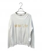MONCLERモンクレール）の古着「ロゴプリントロングスリーブカットソー」｜ホワイト