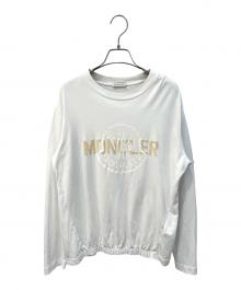 MONCLER（モンクレール）の古着「ロゴプリントロングスリーブカットソー」｜ホワイト