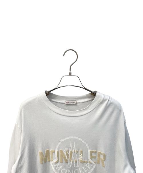 MONCLER（モンクレール）MONCLER (モンクレール) ロゴプリントロングスリーブカットソー ホワイト サイズ:Mの古着・服飾アイテム