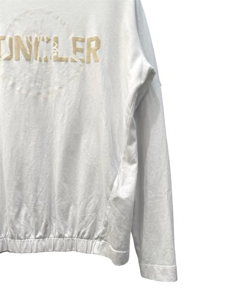 MONCLER（モンクレール）MONCLER (モンクレール) ロゴプリントロングスリーブカットソー ホワイト サイズ:Mの古着・服飾アイテム
