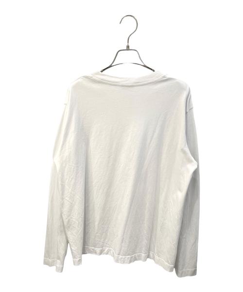MONCLER（モンクレール）MONCLER (モンクレール) ロゴプリントロングスリーブカットソー ホワイト サイズ:Mの古着・服飾アイテム