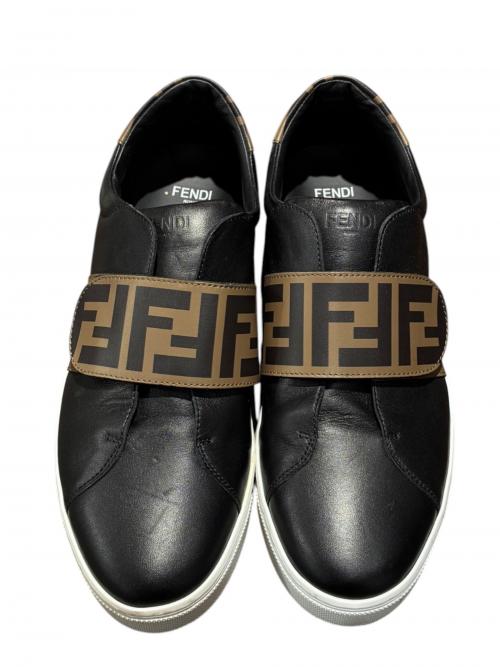 FENDI（フェンディ）FENDI (フェンディ) ベルクロスニーカー ローカットスニーカー ブラック×ブラウン サイズ:SIZE 24の古着・服飾アイテム