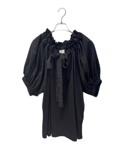 patou（パトゥ）patou (パトゥ) オーガニックコットンボリュームトップス ブラック サイズ:Mの古着・服飾アイテム