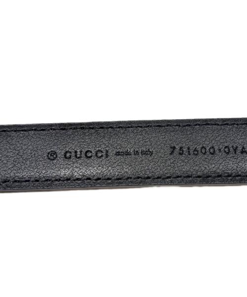 GUCCI（グッチ）GUCCI (グッチ) メタルロゴバックルベルト/751600 ブラックの古着・服飾アイテム