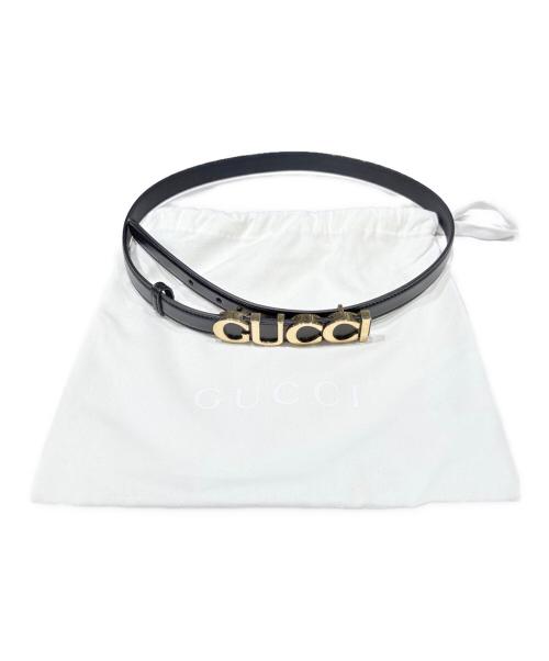 GUCCI（グッチ）GUCCI (グッチ) メタルロゴバックルベルト/751600 ブラックの古着・服飾アイテム