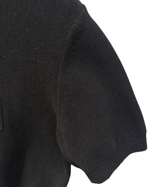 ALEXANDER WANG（アレキサンダー・ワン）ALEXANDER WANG (アレキサンダー・ワン) エンボス ロゴ リブ ショートスリーブ ニット ブラック サイズ:Ｓの古着・服飾アイテム
