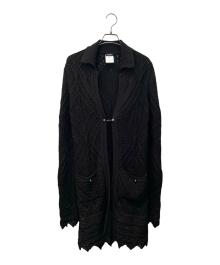 CHANEL（シャネル）の古着「ロングニットカーディガン」｜ブラック