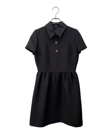 ち*こ様 Christian Dior 半袖ワンピース ブラック 中古・古着通販】Dior (ディオール) CDボタンドレス ブラック サイズ