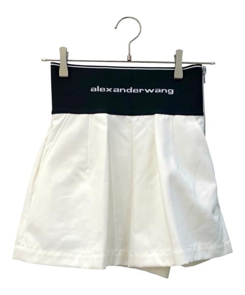 ALEXANDER WANG（アレキサンダー・ワン）ALEXANDER WANG (アレキサンダー・ワン) ウエストロゴサファリショートパンツ ブラック×ホワイトの古着・服飾アイテム