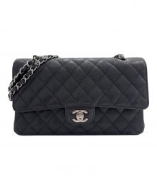 CHANEL（シャネル）の古着「マトラッセ25/matelassé25/ブラック/ダブルフラップチェーンショルダーバッグ」｜ブラック