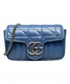 GUCCIグッチ）の古着「GGマーモント チェーンショルダーバッグ」｜ブルー