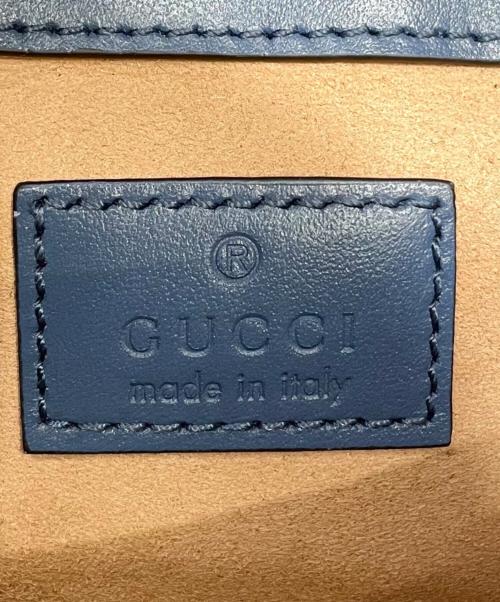 GUCCI（グッチ）GUCCI (グッチ) GGマーモント チェーンショルダーバッグ ブルーの古着・服飾アイテム