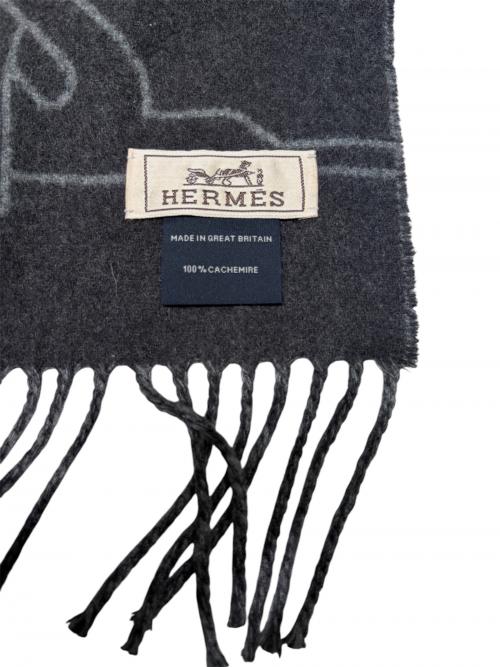 HERMES（エルメス）HERMES (エルメス) Mors a Jouets マフラー ダークグレーの古着・服飾アイテム