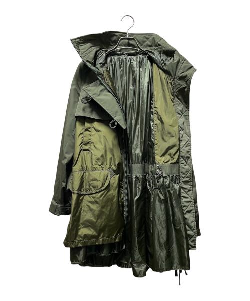 MONCLER（モンクレール）MONCLER (モンクレール) sacai (サカイ) HARUMIナイロンコート オリーブ サイズ:1の古着・服飾アイテム