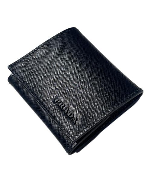 PRADA（プラダ）PRADA (プラダ) サフィアーノレザー コインケース ブラックの古着・服飾アイテム