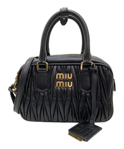 MIU MIU（ミュウミュウ）MIU MIU (ミュウミュウ) アルカディマテラッセレザーミニバッグ ブラック サイズ:ミニの古着・服飾アイテム