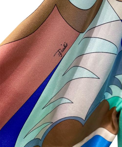 Emilio Pucci（エミリオ プッチ）Emilio Pucci (エミリオ プッチ) 柚シルク切替カーディガン グリーン サイズ:Ｌ 未使用品の古着・服飾アイテム