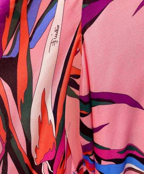 Emilio Pucci（エミリオ プッチ）Emilio Pucci (エミリオ プッチ) 総柄シルクワンピース ピンク サイズ:42 未使用品の古着・服飾アイテム