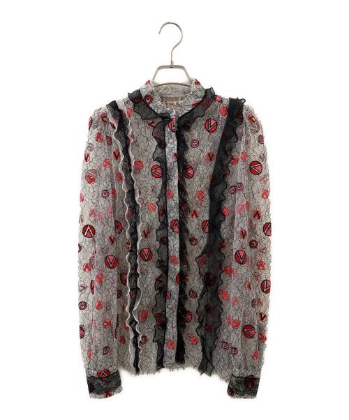 GIAMBATTISTA VALLi（ジャンバティスタ・バリ）GIAMBATTISTA VALLi (ジャンバティスタ・バリ) レースシャツ ホワイト×レッド サイズ:XSの古着・服飾アイテム