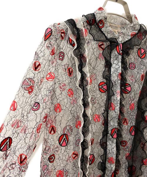 GIAMBATTISTA VALLi（ジャンバティスタ・バリ）GIAMBATTISTA VALLi (ジャンバティスタ・バリ) レースシャツ ホワイト×レッド サイズ:XSの古着・服飾アイテム
