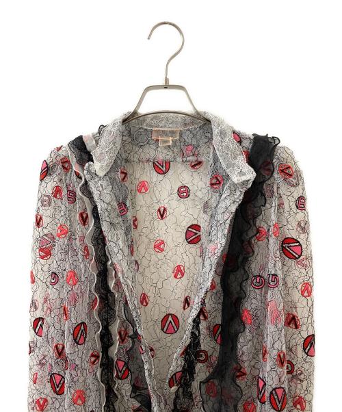 GIAMBATTISTA VALLi（ジャンバティスタ・バリ）GIAMBATTISTA VALLi (ジャンバティスタ・バリ) レースシャツ ホワイト×レッド サイズ:XSの古着・服飾アイテム