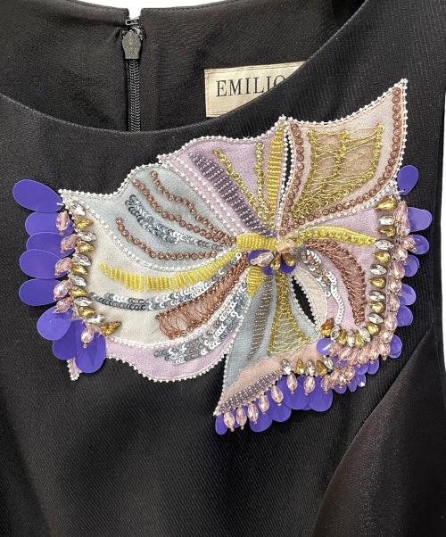Emilio Pucci（エミリオ プッチ）Emilio Pucci (エミリオ プッチ) ノースリーブワンピース ブラック サイズ:42 未使用品の古着・服飾アイテム