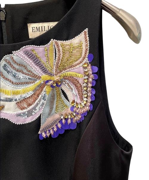 Emilio Pucci（エミリオ プッチ）Emilio Pucci (エミリオ プッチ) ノースリーブワンピース ブラック サイズ:42 未使用品の古着・服飾アイテム