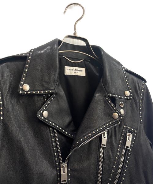 Saint Laurent Paris（サンローランパリ）Saint Laurent Paris (サンローランパリ) スタッズライダースジャケット ブラック サイズ:44の古着・服飾アイテム