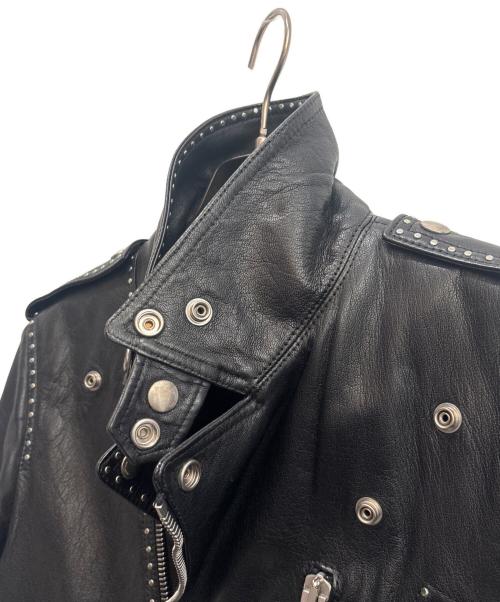 Saint Laurent Paris（サンローランパリ）Saint Laurent Paris (サンローランパリ) スタッズライダースジャケット ブラック サイズ:44の古着・服飾アイテム