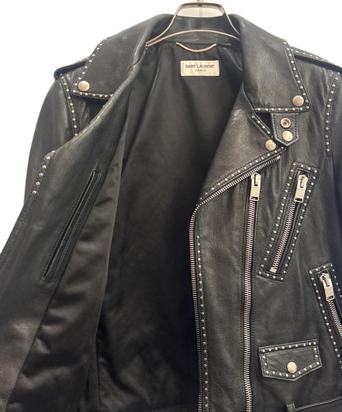 Saint Laurent Paris（サンローランパリ）Saint Laurent Paris (サンローランパリ) スタッズライダースジャケット ブラック サイズ:44の古着・服飾アイテム