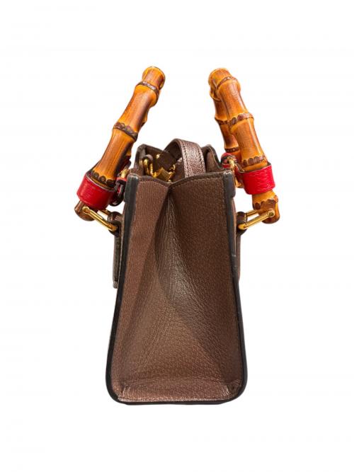 GUCCI（グッチ）GUCCI (グッチ) ダイアナジャンボGGミニトートバッグ 655661 ブラウンの古着・服飾アイテム
