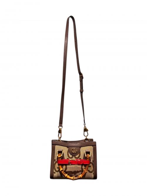GUCCI（グッチ）GUCCI (グッチ) ダイアナジャンボGGミニトートバッグ 655661 ブラウンの古着・服飾アイテム