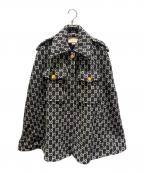 GUCCIグッチ）の古着「GGジャカード フェルトウールケープ（ポンチョ）」｜ブラック
