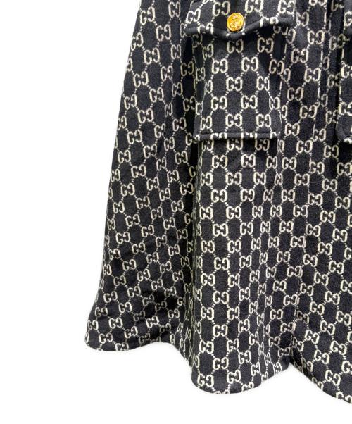 GUCCI（グッチ）GUCCI (グッチ) GGジャカード フェルトウールケープ（ポンチョ） ブラック サイズ:Sの古着・服飾アイテム