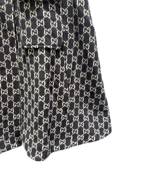 GUCCI（グッチ）GUCCI (グッチ) GGジャカード フェルトウールケープ（ポンチョ） ブラック サイズ:Sの古着・服飾アイテム